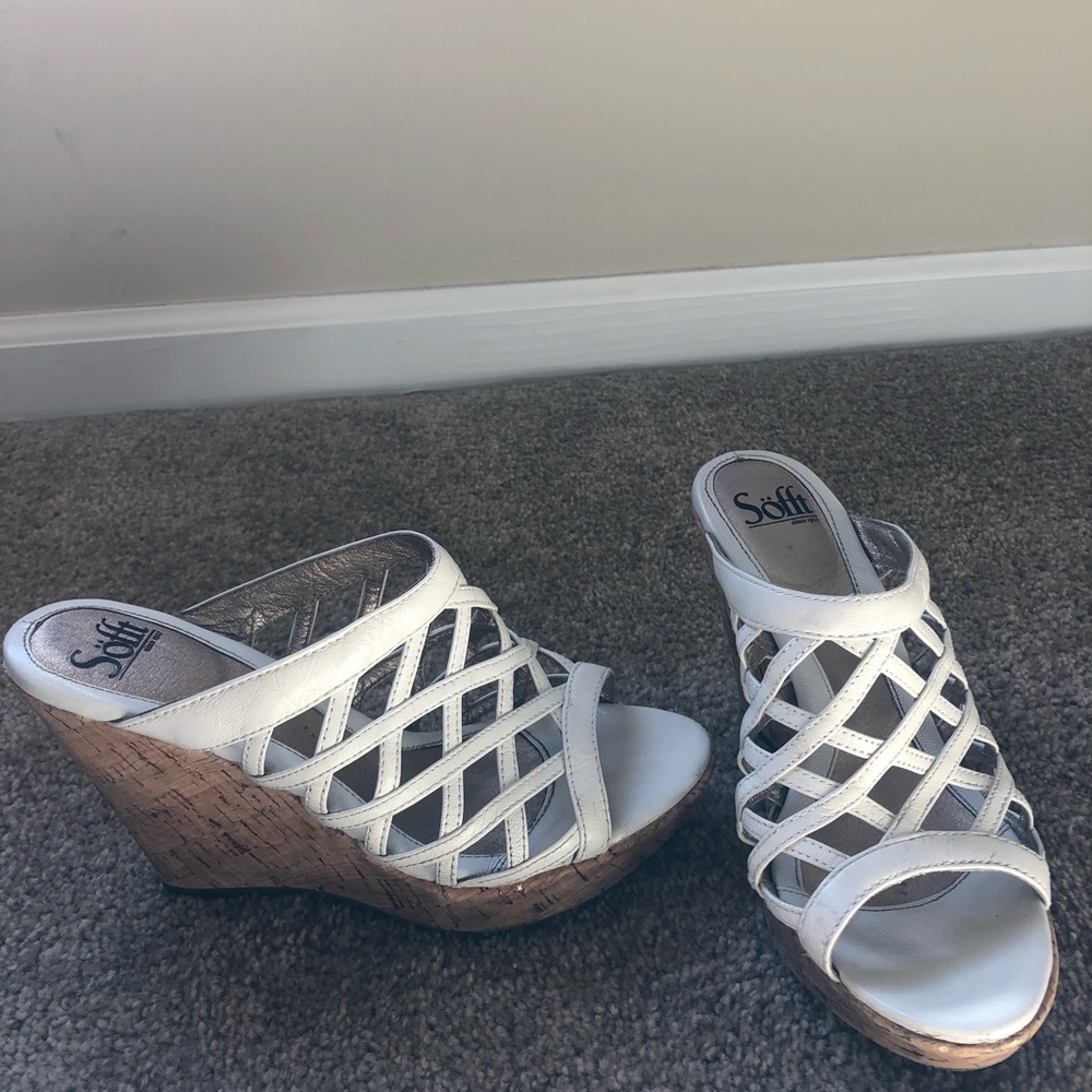 White wedge sandals comes in original box